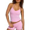 imageSUUKSESS Women Sexy Workout Sets Padded Sports Bra High Waisted Shorts Outfits05 Pink