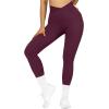 imageSUUKSESS Women Crossover Seamless Leggings Butt Lifting High Waisted Workout Yoga Pants