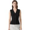 imageSUUKSESS Women Button Down Vest Tops Summer V Neck Sleeveless Tank Tops Business Casual Sweater Vest01 Black