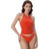 imageSUUKSESS Women Halter Padded Tank Tops Double Lined Backless Summer Going Out TopsRed