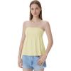 imageSUUKSESS Women Peplum Tube Tops with Built in Bra Summer Cute Sleeveless Strapless Babydoll Tank TopYellow