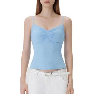 imageSUUKSESS Women Double Lined Basic Tank Top Summer Padded Going Out Tops Sleeveless Camisole Shirts07 Blue