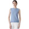 imageSUUKSESS Women Silk Cashmere Blend Crew Neck Sweater Vests Sleeveless Tank TopsAsh Blue