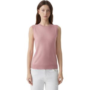 imageSUUKSESS Women Silk Cashmere Blend Crew Neck Sweater Vests Sleeveless Tank TopsPink