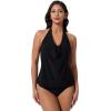 image:imageSUUKSESS Women Halter Tankini Swimsuit High Waist Cowl Neck Bathing Suit 2 Piece171 Black