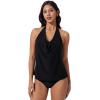 image:imageSUUKSESS Women Halter Tankini Swimsuit High Waist Cowl Neck Bathing Suit 2 Piece171 Black