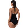 image:imageSUUKSESS Women Halter Tankini Swimsuit High Waist Cowl Neck Bathing Suit 2 Piece171 Black