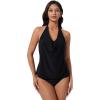 image:imageSUUKSESS Women Halter Tankini Swimsuit High Waist Cowl Neck Bathing Suit 2 Piece171 Black