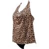 image:imageSUUKSESS Women Halter Tankini Swimsuit High Waist Cowl Neck Bathing Suit 2 Piece171 Leopard Black