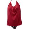 image:imageSUUKSESS Women Halter Tankini Swimsuit High Waist Cowl Neck Bathing Suit 2 Piece171 Red Floral