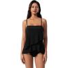 image:imageSUUKSESS Women Tummy Control Tankini Swimsuit Ruffle High Waisted Bathing Suit186 Black