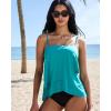 image:imageSUUKSESS Women Tummy Control Tankini Swimsuit Ruffle High Waisted Bathing Suit186 Blue Black