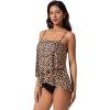 image:imageSUUKSESS Women Tummy Control Tankini Swimsuit Ruffle High Waisted Bathing Suit186 Leopard Black