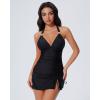 image:imageSUUKSESS Women Tummy Control Tankini Swimsuit Sexy Halter Bathing Suit 2 Piece147 Black