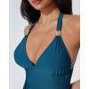 image:imageSUUKSESS Women Tummy Control Tankini Swimsuit Sexy Halter Bathing Suit 2 Piece147 Blue Floral