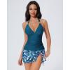 image:imageSUUKSESS Women Tummy Control Tankini Swimsuit Sexy Halter Bathing Suit 2 Piece147 Blue Floral