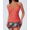 image:imageSUUKSESS Women Tummy Control Tankini Swimsuit Sexy Halter Bathing Suit 2 Piece147 Coral Pink Leaf