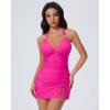 image:imageSUUKSESS Women Tummy Control Tankini Swimsuit Sexy Halter Bathing Suit 2 Piece147 Hot Pink