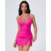 image:imageSUUKSESS Women Tummy Control Tankini Swimsuit Sexy Halter Bathing Suit 2 Piece147 Hot Pink