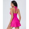 image:imageSUUKSESS Women Tummy Control Tankini Swimsuit Sexy Halter Bathing Suit 2 Piece147 Hot Pink