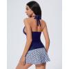 image:imageSUUKSESS Women Tummy Control Tankini Swimsuit Sexy Halter Bathing Suit 2 Piece147 Navy Blue Star