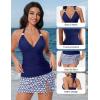 image:imageSUUKSESS Women Tummy Control Tankini Swimsuit Sexy Halter Bathing Suit 2 Piece147 Navy Blue Star