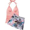 image:imageSUUKSESS Women Tummy Control Tankini Swimsuit Sexy Halter Bathing Suit 2 Piece147 Pink Floral