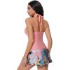 image:imageSUUKSESS Women Tummy Control Tankini Swimsuit Sexy Halter Bathing Suit 2 Piece147 Pink Floral