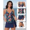 image:imageSUUKSESS Women Tummy Control Tankini Swimsuit Sexy Halter Bathing Suit 2 Piece147 Tropical Floral Navy Blue