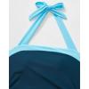 image:imageSUUKSESS Women Tummy Control Tankini Swimsuits with Skirt Backless Bathing SuitBlue Floral
