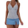 147 White Black Striped Blue