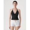 image:imageSUUKSESS Women Double Lined Halter Tank Top Summer Padded Going Out Tops Sleeveless Basic Shirts01 Black