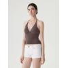 image:imageSUUKSESS Women Double Lined Halter Tank Top Summer Padded Going Out Tops Sleeveless Basic Shirts03 Brown