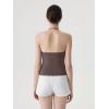 image:imageSUUKSESS Women Double Lined Halter Tank Top Summer Padded Going Out Tops Sleeveless Basic Shirts03 Brown