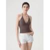image:imageSUUKSESS Women Double Lined Halter Tank Top Summer Padded Going Out Tops Sleeveless Basic Shirts03 Brown