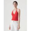 image:imageSUUKSESS Women Double Lined Halter Tank Top Summer Padded Going Out Tops Sleeveless Basic Shirts05 Red