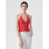 image:imageSUUKSESS Women Double Lined Halter Tank Top Summer Padded Going Out Tops Sleeveless Basic Shirts05 Red