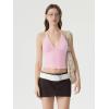 image:imageSUUKSESS Women Double Lined Halter Tank Top Summer Padded Going Out Tops Sleeveless Basic Shirts06 Pink