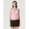 image:imageSUUKSESS Women Double Lined Halter Tank Top Summer Padded Going Out Tops Sleeveless Basic Shirts06 Pink
