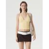 image:imageSUUKSESS Women Double Lined Halter Tank Top Summer Padded Going Out Tops Sleeveless Basic Shirts07 Yellow