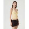 image:imageSUUKSESS Women Double Lined Halter Tank Top Summer Padded Going Out Tops Sleeveless Basic Shirts07 Yellow