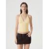 image:imageSUUKSESS Women Double Lined Halter Tank Top Summer Padded Going Out Tops Sleeveless Basic Shirts07 Yellow