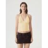 image:imageSUUKSESS Women Double Lined Halter Tank Top Summer Padded Going Out Tops Sleeveless Basic Shirts07 Yellow