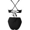 image:imageSUUKSESS Women 2 Piece Bikini Set UWire Cutout High Waisted Tummy Control SwimsuitBlack