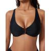 image:imageSUUKSESS Women 2 Piece Bikini Set UWire Cutout High Waisted Tummy Control SwimsuitBlack