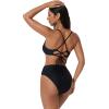 image:imageSUUKSESS Women 2 Piece Bikini Set UWire Cutout High Waisted Tummy Control SwimsuitBlack