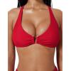 image:imageSUUKSESS Women 2 Piece Bikini Set UWire Cutout High Waisted Tummy Control SwimsuitRed