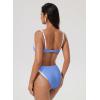 image:imageSUUKSESS Women Color Block Underwire Bikini Sets Cheeky High Cut 2 Piece SwimsuitAzure White