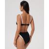 image:imageSUUKSESS Women Color Block Underwire Bikini Sets Cheeky High Cut 2 Piece SwimsuitBlack White