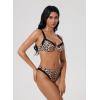 image:imageSUUKSESS Women Color Block Underwire Bikini Sets Cheeky High Cut 2 Piece SwimsuitLeopard Black